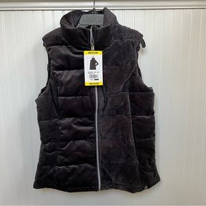 ZeroXposur NWT Nightfall Gray Quilted Velvet Full Zip Puffer Vest Size Medium